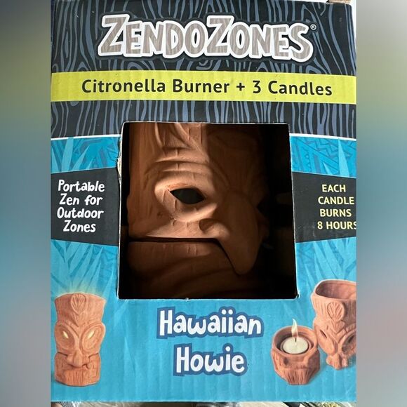 NEW JT Eaton ZendoZones Tiki Citronella Clay Candle Burner Candle For Mosquitos - Picture 1 of 2
